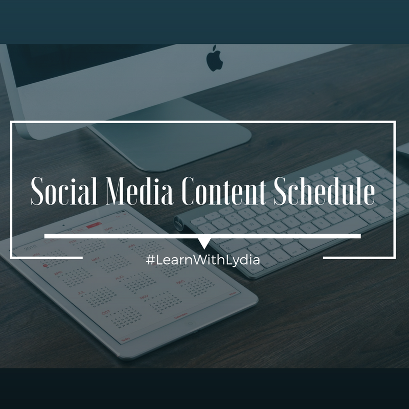 Social Media Content Schedule